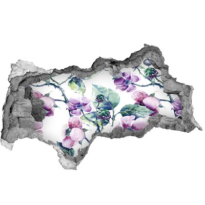 Autocollant mural trou Fresque florale sur un mur endommagé