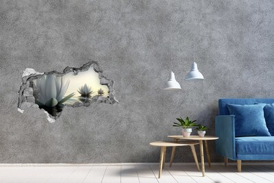 Sticker mural effet trou 3d Fleurs de lotus sur l'eau