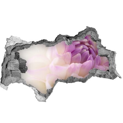 Sticker mural effet trou 3d Illusion florale en béton