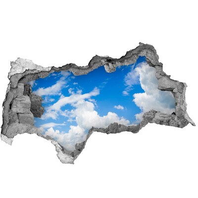 Autocollant à effet 3d trou Ciel bleu avec des nuages