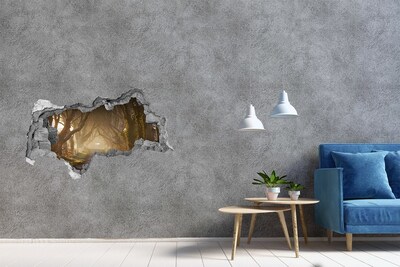 Autocollant à effet 3d trou Un chemin parmi les arbres