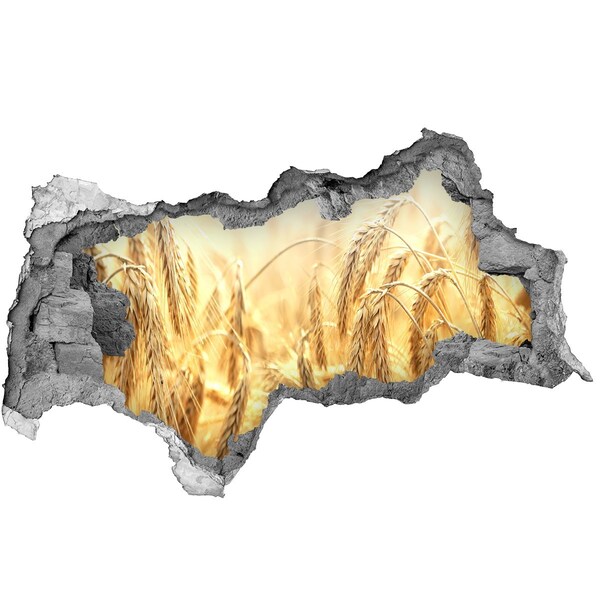 Sticker trou dans le mur champs de blé doré