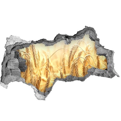 Sticker trou dans le mur champs de blé doré