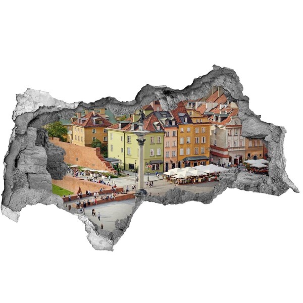 Autocollant mural trou Varsovie Pologne béton