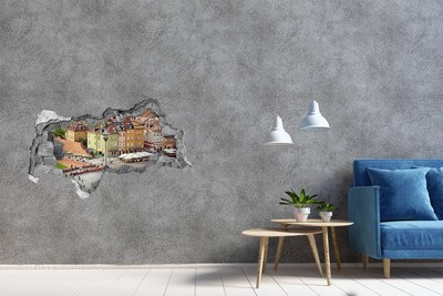 Autocollant mural trou Varsovie Pologne béton