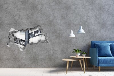 Sticker mural effet trou 3d Une rue de la ville