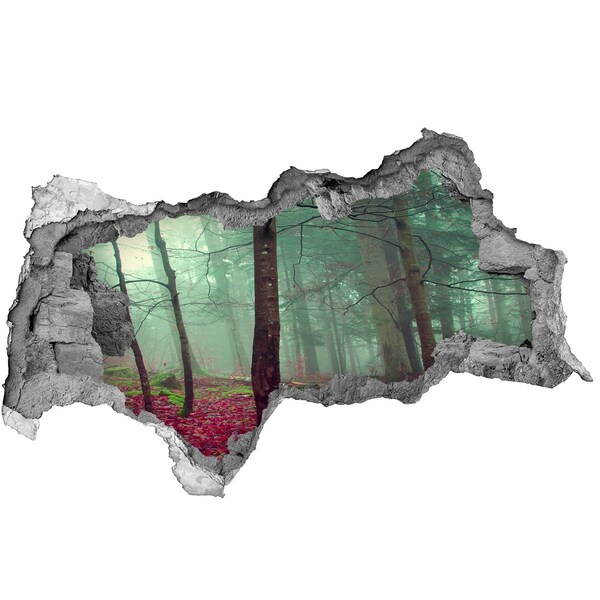 Sticker trou dans le mur Forêt enchantée dans le brouillard