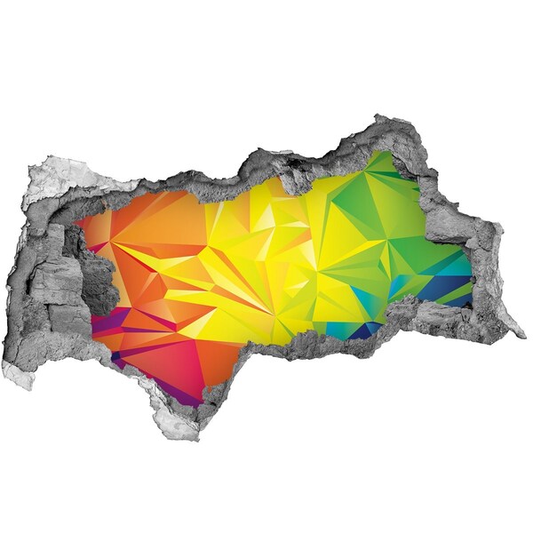 Autocollant mural trou Une explosion colorée dans un trou en béton