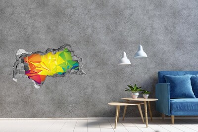 Autocollant mural trou Une explosion colorée dans un trou en béton