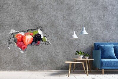 Autocollant à effet 3d trou Un paradis fruitier derrière le mur