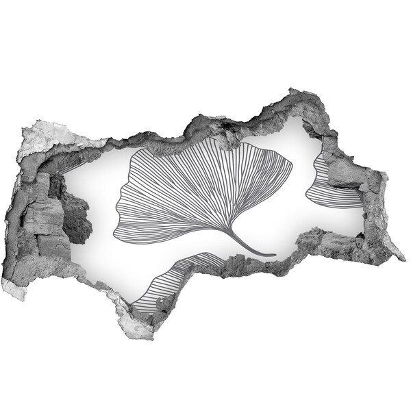 Autocollant mural trou Feuilles dans le béton