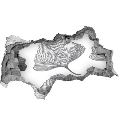 Autocollant mural trou Feuilles dans le béton