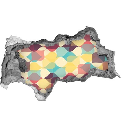 Sticker mural effet trou 3d Des vagues colorées sur le mur