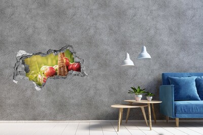 Autocollant mural trou Un panier de pommes dans la nature
