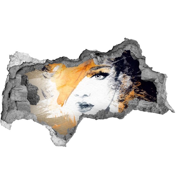 Autocollant à effet 3d trou Portrait aux nuances dorées