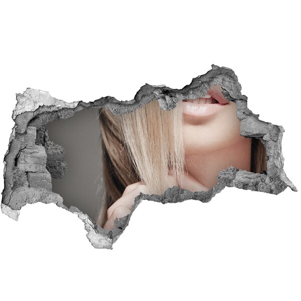 Sticker trou dans le mur Un regard charmant derrière le mur