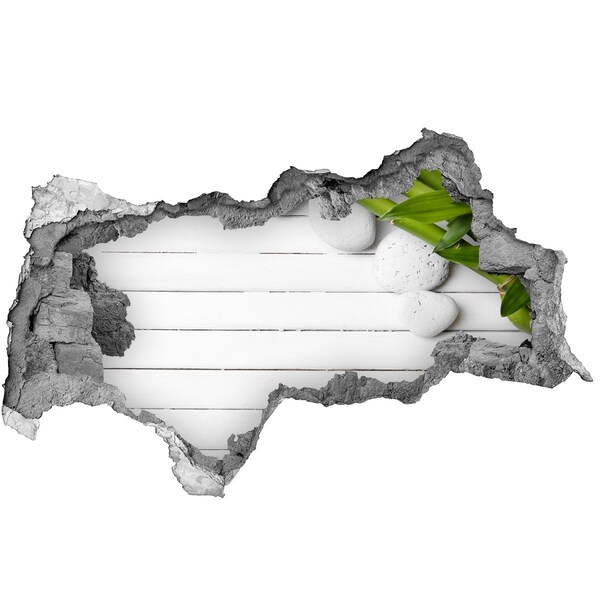 Sticker mural effet trou 3d Une oasis de verdure en béton