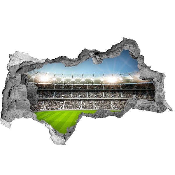 Sticker mural effet trou 3d Le stade de football en action