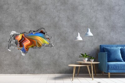 Sticker mural effet trou 3d Un paysage coloré dans un trou dans le mur