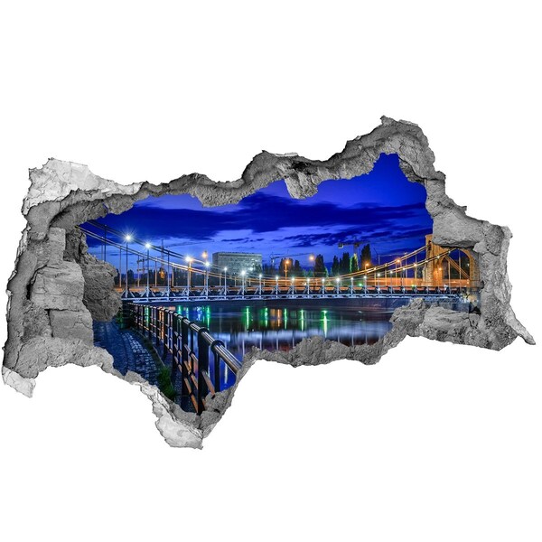 Autocollant à effet 3d trou Wrocław la nuit béton