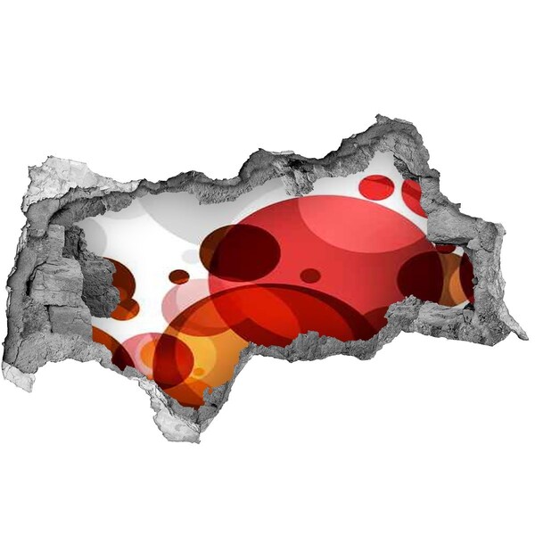 Sticker mural effet trou 3d Des bulles colorées dans un trou dans le mur