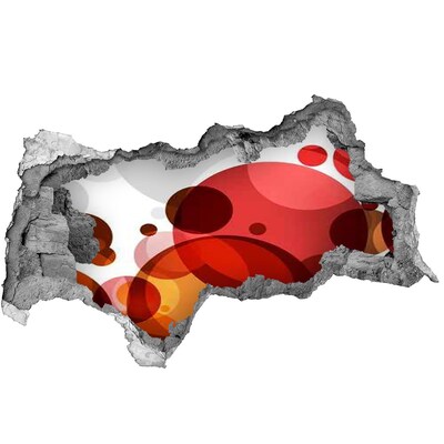 Sticker mural effet trou 3d Des bulles colorées dans un trou dans le mur