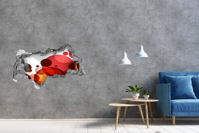 Sticker mural effet trou 3d Des bulles colorées dans un trou dans le mur