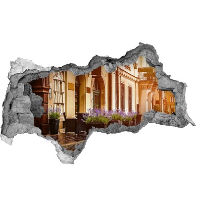 Autocollant à effet 3d trou Un coin charmant avec de la lavande