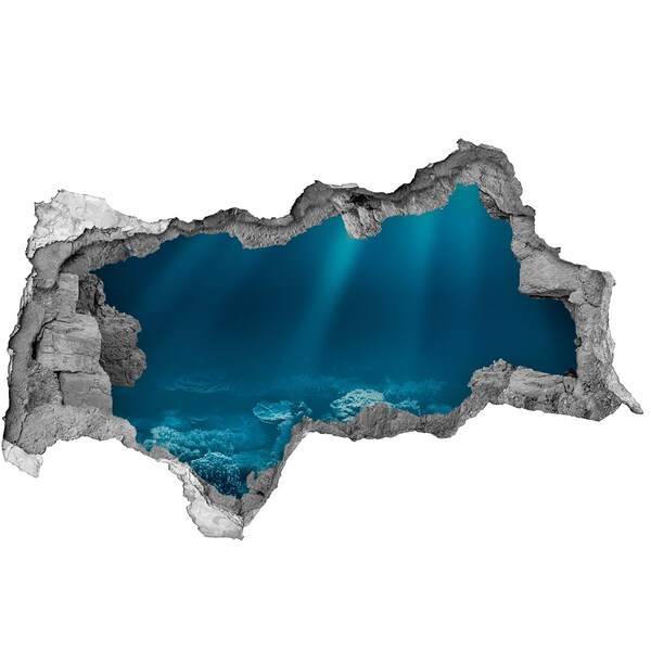 Sticker mural effet trou 3d Le monde sous-marin des coraux