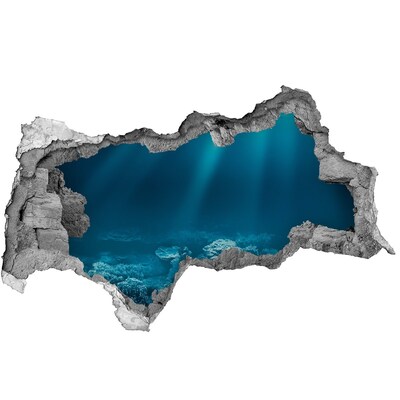 Sticker mural effet trou 3d Le monde sous-marin des coraux