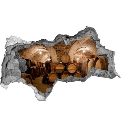 Autocollant à effet 3d trou Intérieur d'un chai avec des barriques