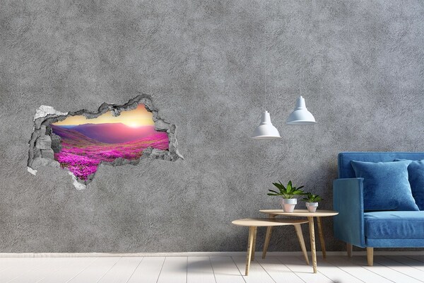 Autocollant mural trou Collines roses béton