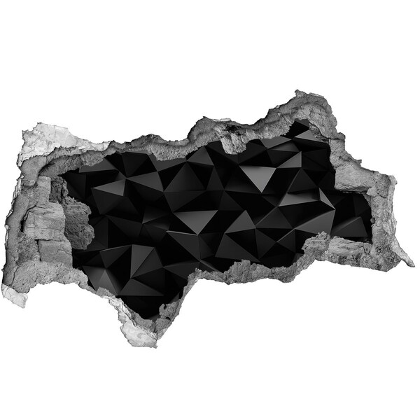 Sticker mural effet trou 3d Fente noire en trois dimensions