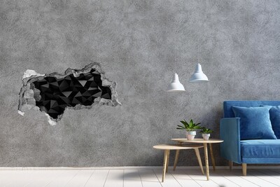 Sticker mural effet trou 3d Fente noire en trois dimensions
