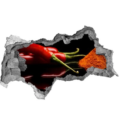 Autocollant à effet 3d trou piments sur fond noir