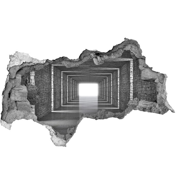 Autocollant mural trou Couloir transparent en béton