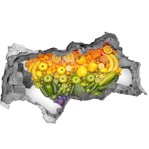 Autocollant mural trou Un petit paradis fruité caché dans un mur