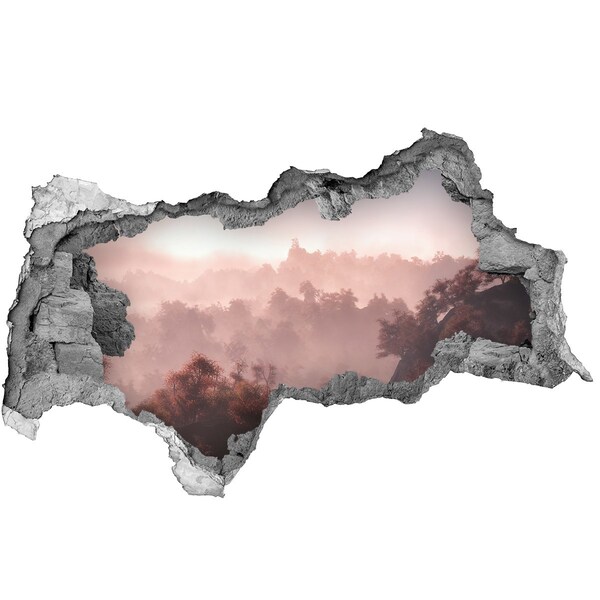 Sticker trou dans le mur Paysage de montagne au matin