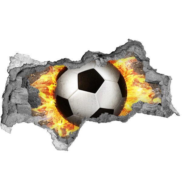 Autocollant à effet 3d trou Football en feu