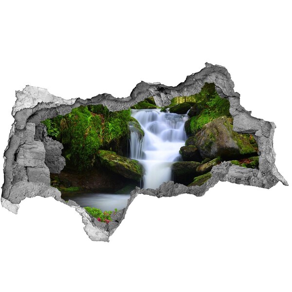Autocollant à effet 3d trou Chute d'eau dans la forêt béton