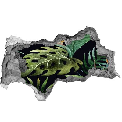 Autocollant à effet 3d trou Jungle tropicale derrière le mur