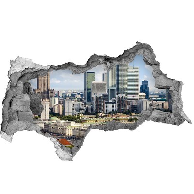 Sticker mural effet trou 3d Vue de la ville moderne