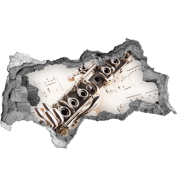 Sticker mural effet trou 3d Trou musical dans le mur