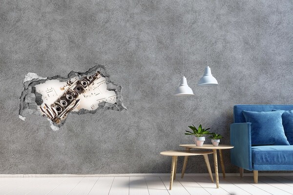 Sticker mural effet trou 3d Trou musical dans le mur