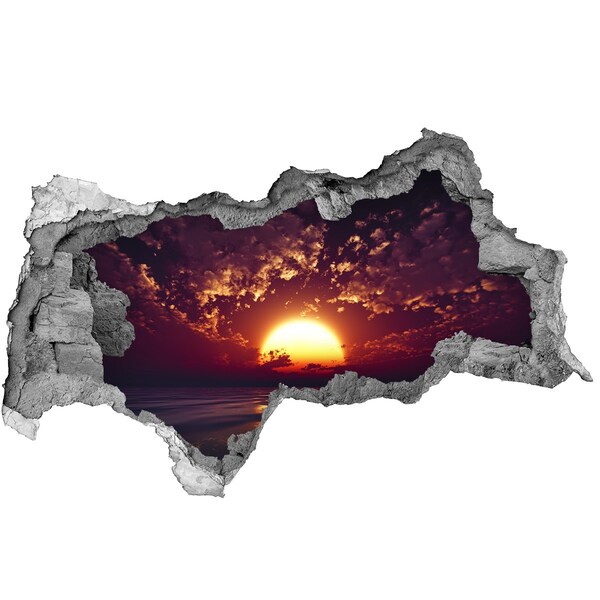 Autocollant à effet 3d trou Coucher de soleil béton