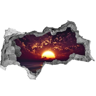 Autocollant à effet 3d trou Coucher de soleil béton
