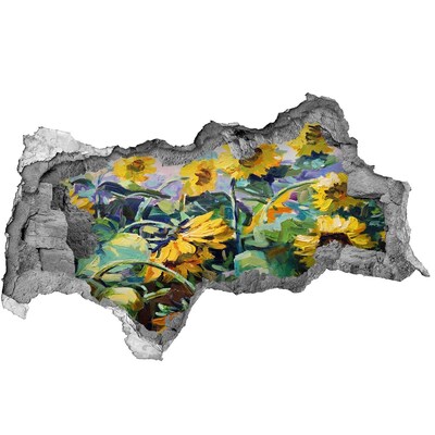 Autocollant mural trou Fleurs de tournesol dans le jardin