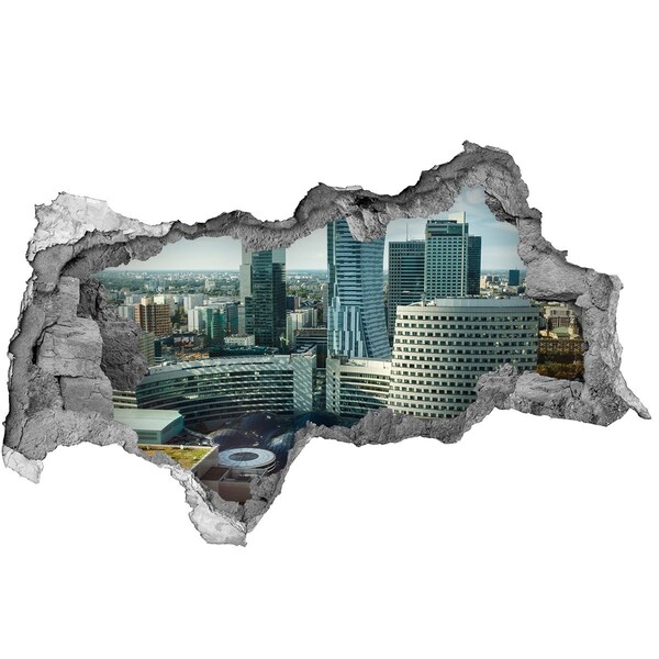 Autocollant à effet 3d trou Vue de la ville moderne