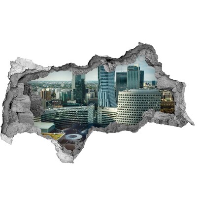 Autocollant à effet 3d trou Vue de la ville moderne