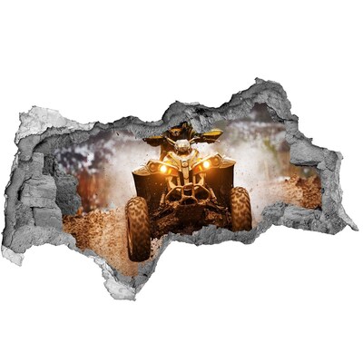 Sticker trou dans le mur Quad de rallye en action